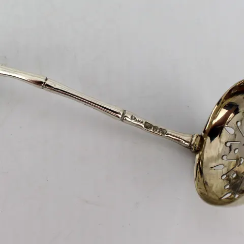 Late Victorian Solid Silver Sugar Sifter Spoon