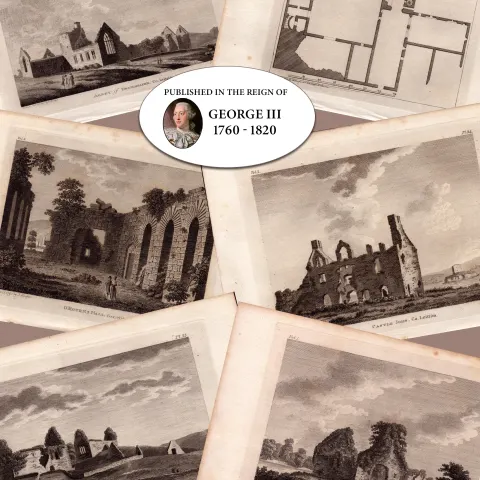 Leitrim Ireland Job-Lot F. Grose 1792-1797 Antique Copper Block Engravings