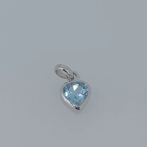 Silver Pendant Set With AAA Topaz Heart Cut Gem Stone