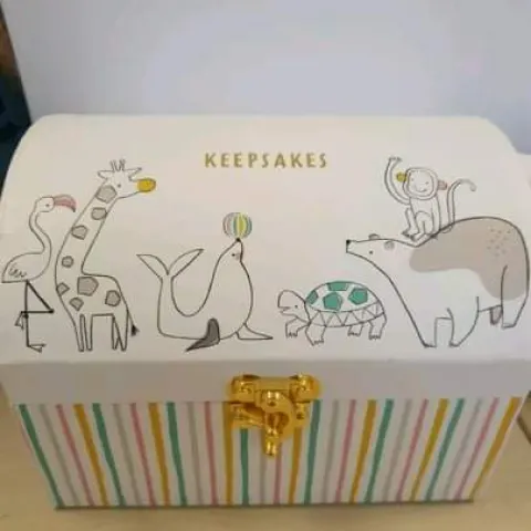 Pack of 4 Keepsake Boxes From Paperchase and Baby Ribbons