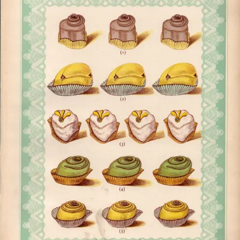 Petits Fours Glaces 5 T. Percy Lewis & A.G Bromley Antique Chromolithograph Print5