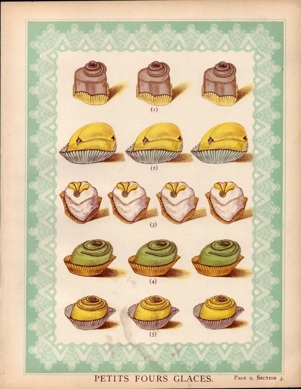 Petits Fours Glaces 5 T. Percy Lewis & A.G Bromley Antique Chromolithograph Print5