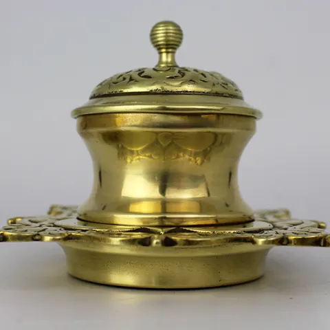 Antique Victorian Brass Inkwell