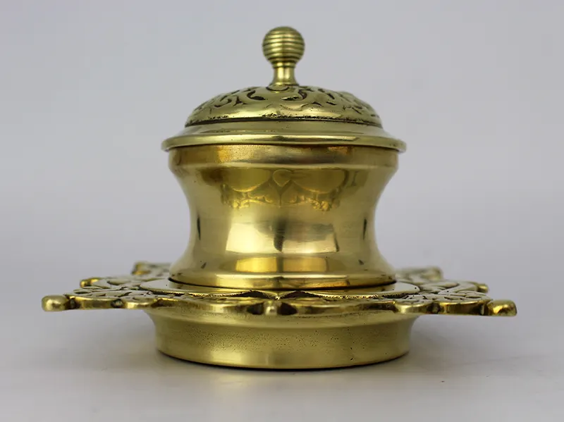 Antique Victorian Brass Inkwell