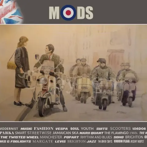Mods Quadrophenia Vespa's & Lambretta's The Swinging Sixties Metal Wall Art