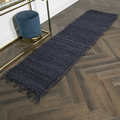 Chunky Navy Jute Runner Rug (60 x 230cm) RRP - £140