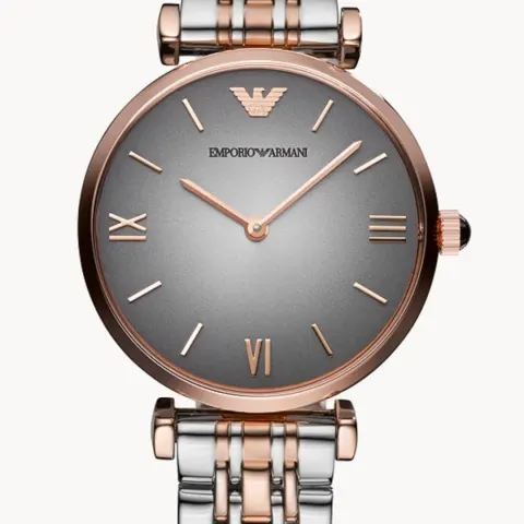 Emporio Armani AR1725 Ladies Gianni T-Bar Two Tone Bracelet Quartz Watch