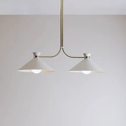 Brand New GoodHome Apennin Matt Cream 2 Lamp Pendant Ceiling Light, (Dia)350mm RRP £22