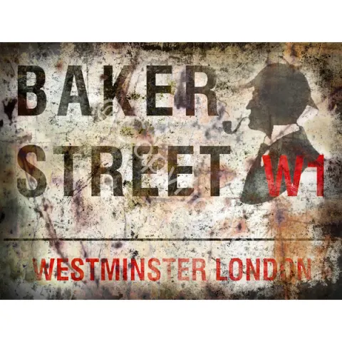 Sherlock Holmes Iconic London Street Sign  Extra Large Nostalgic Metal Wall Art