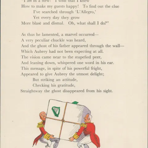 Double Sided Guinness Print 1934 "Christmas Eve Harp"A Genuine Double Sided Lithographed Colour