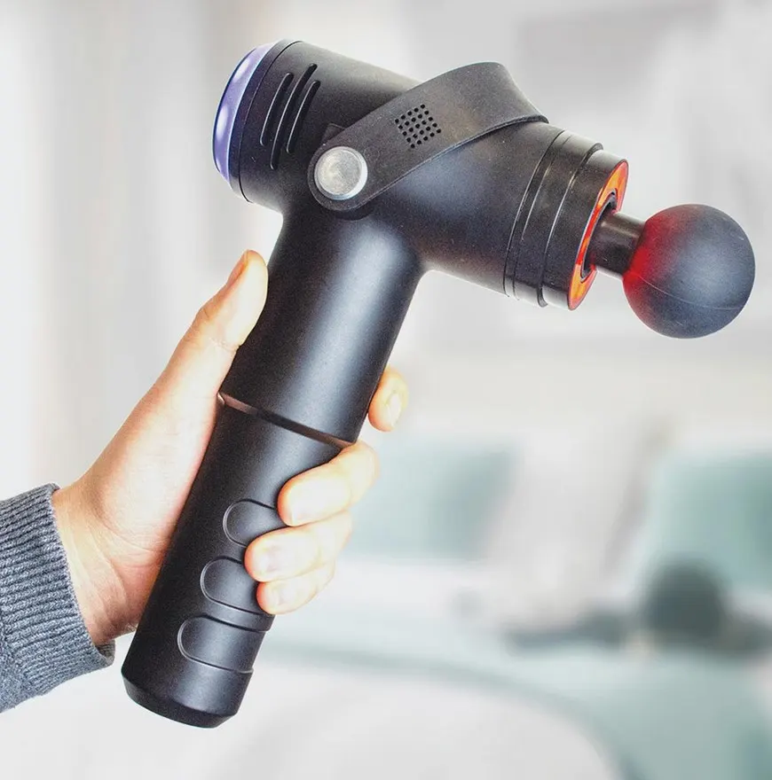 (136/6K) Lot RRP £195. 3x Cordless Hammer Massager With Heat Function. Rechargeable, 5 Interchangea