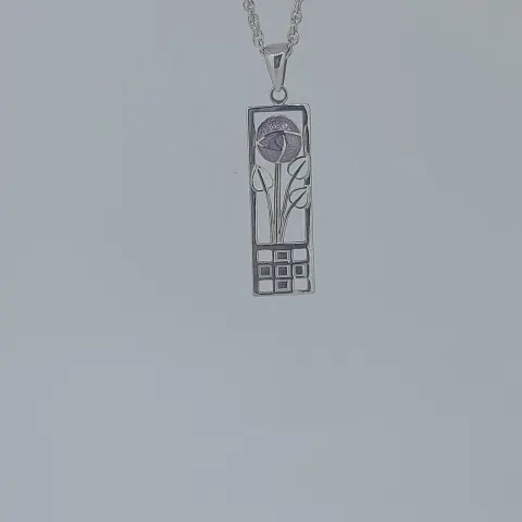 Rennie Mackintosh Design Silver and Enamelled Pendant