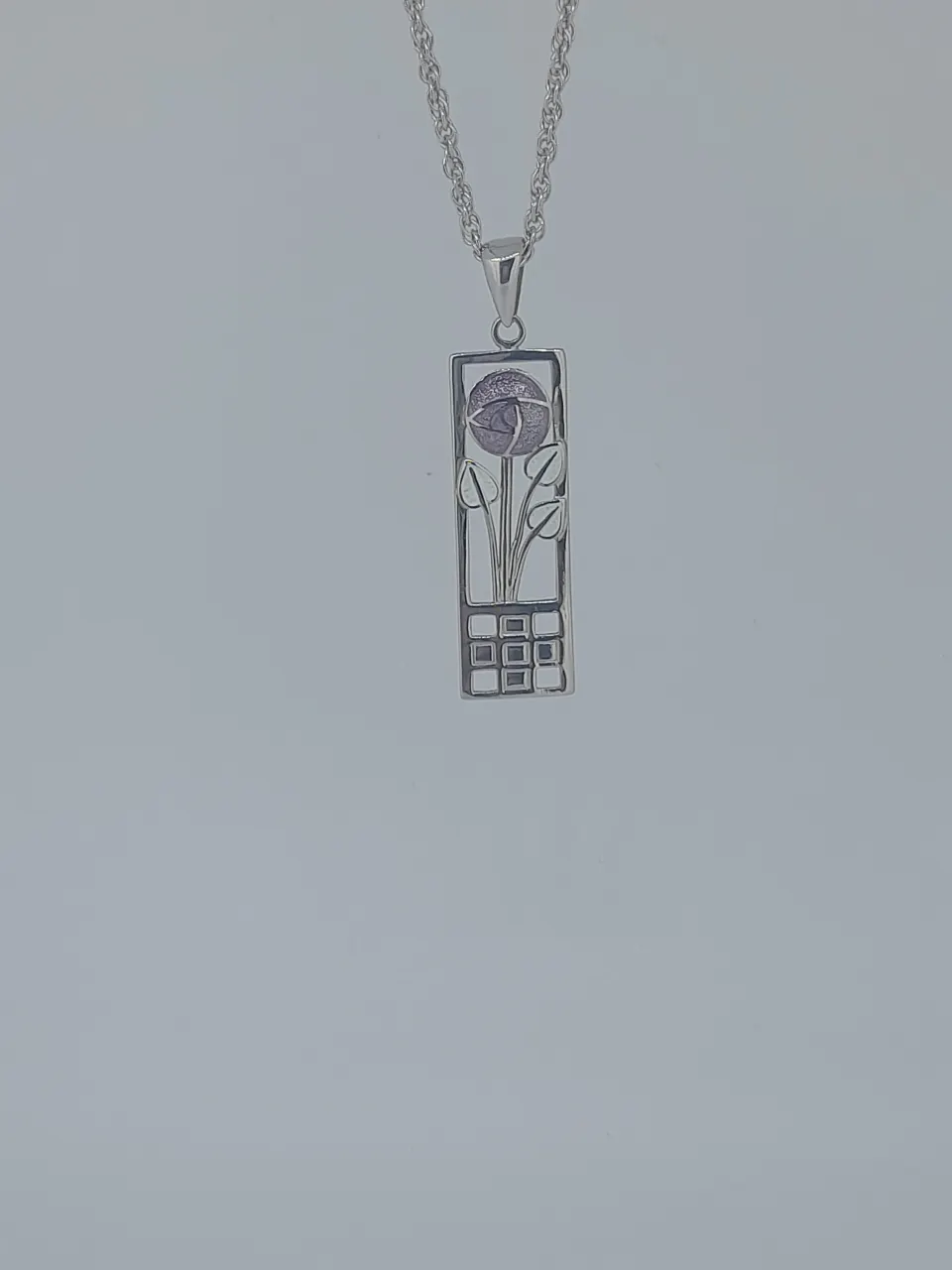 Rennie Mackintosh Design Silver and Enamelled Pendant