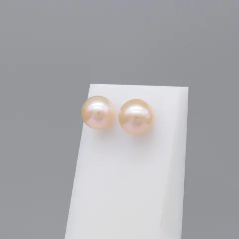 Pair of 9ct Yellow Gold Pink Cultured Pearl Stud Earrings