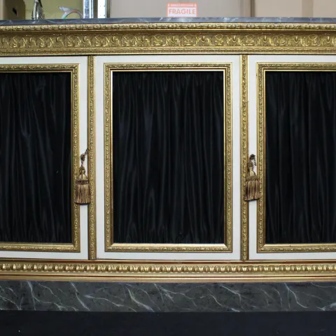 Impressive Neoclassical-Style Painted and Gilt Credenza