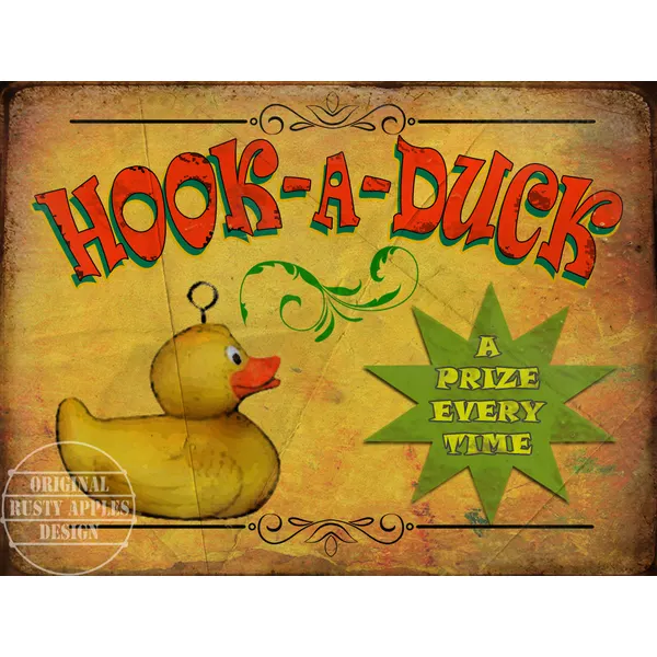 Hook-A-Duck  Fairground Large Metal Wall Art.
