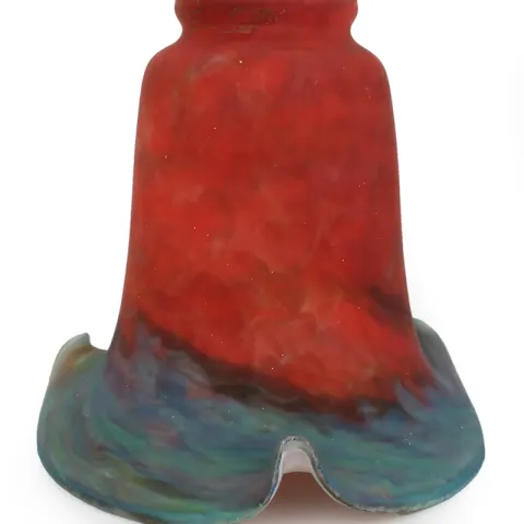 Vintage Red & Blue Art Glass Lampshade