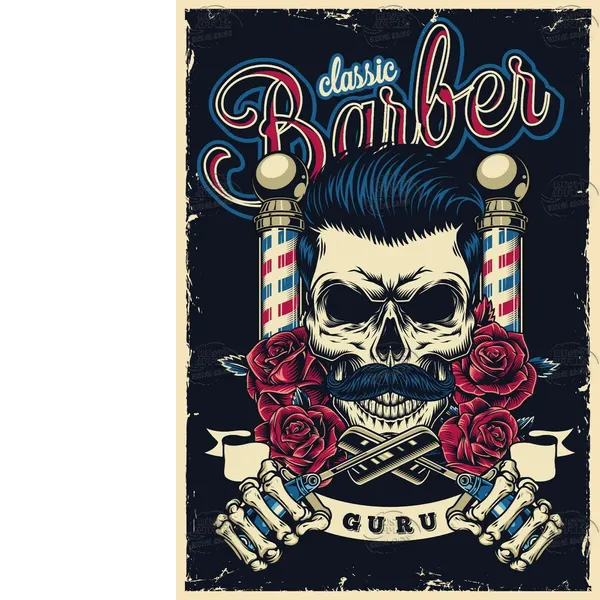 Barber Shop-Cut Throat Shave- Beard Trim-Haircut Metal Wall Art-1