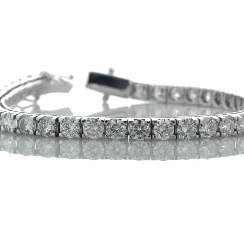 18ct White Gold Tennis Diamond Bracelet 8.81 Carats