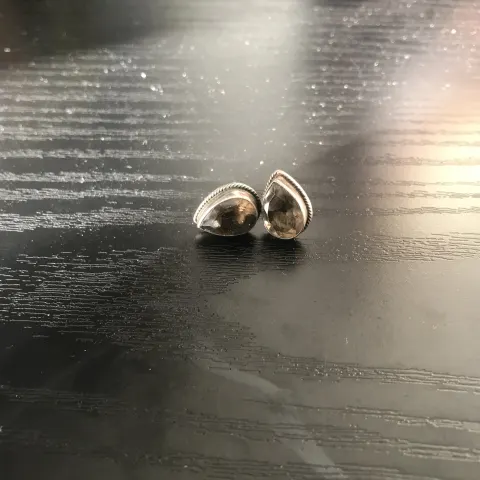 Smoky Quartz Sterling Silver Stud Earrings