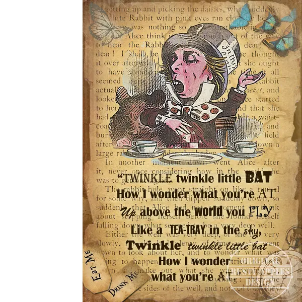 Alice In Wonderland Large Metal Sign "Twinkle Twinkle"