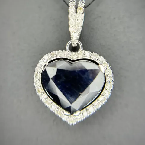 Beautiful 3.17 CT Unheated Ceylon Blue Sapphire With Natural Diamonds & 18k Gold