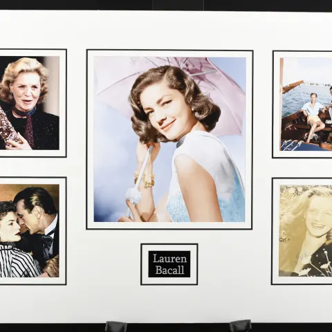 Lauren Bacall Unique Signed Photo Presentation