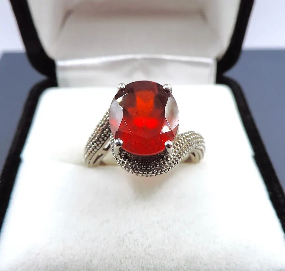  Sterling Silver 3.8 Carat Ruby Ring New With Gift Pouch