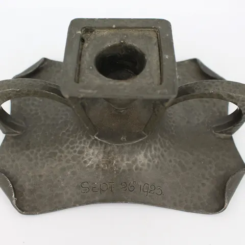 SG & Co Arts and Crafts Pewter Candlestick
