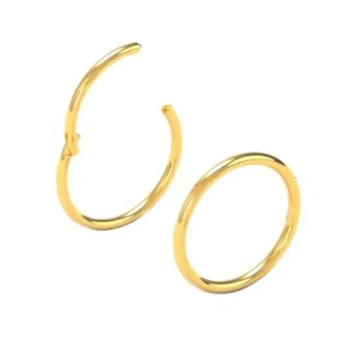 10 x Gold 2PCS-20G(0.8mm) 7mm Hinged Snug Fit Nose Rings L14a sku-3800