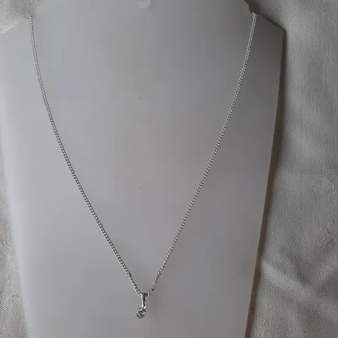 Silver necklace with pretty CZ stone.  RRP £34.99