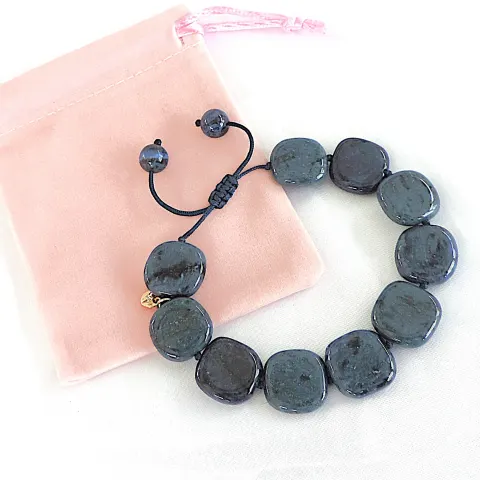 Lola Rose Denim Blue Polished Agate Bracelet 'New'