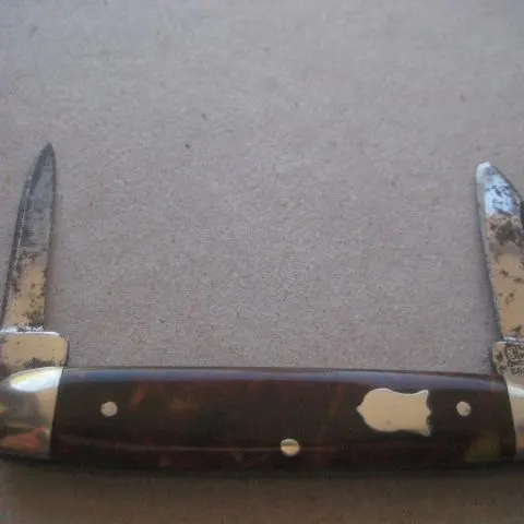 Vintage Twin Steel Bladed Folding Fruit Knife, c1920