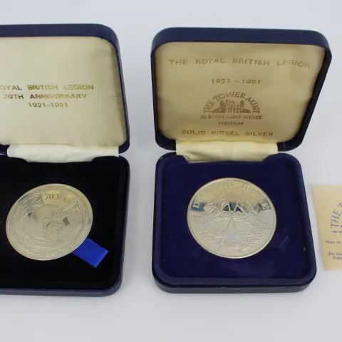 Two Cased Royal British Legion Medallions