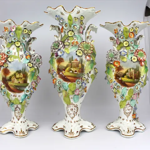 Garniture of Antique Coalbrookdale Vases c.1840