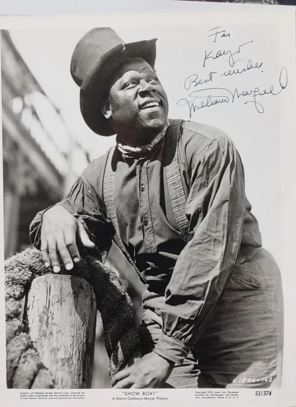 William Warfield Original Signature