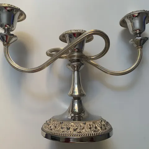 Antique English Ian Heath (Ianthe) Silver Plated Triple Candelabra