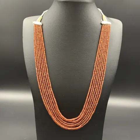 Awesome Natural Hessonite Garnet Beads Necklace