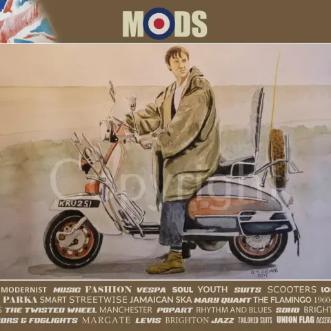 Mod Jimmy Quadrophenia Nostalgic Scene Extra Large Metal Wall Art