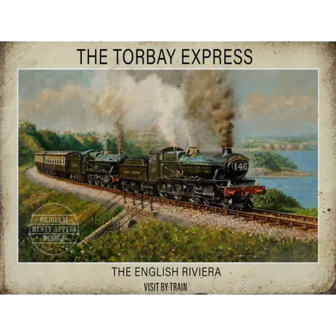 The Torbay Express Steam Train Large  Metal Wall Art