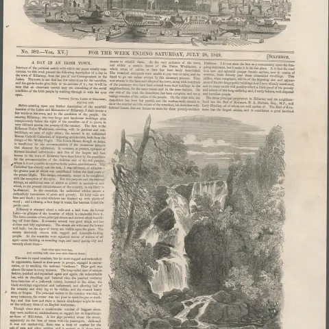 A Day In Killarney Ireland 1849 Antique Wood Engraved Print