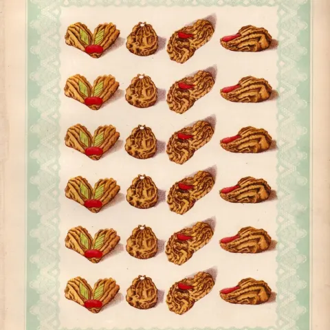 Petits Fours Cakes 2 T. Percy Lewis & A.G Bromley Antique Chromolithograph Print