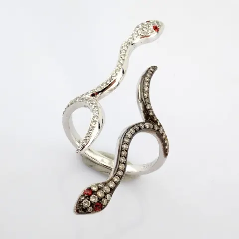 Snake Ring , Detailed With Brilliant Diamonds and 18K Gold
