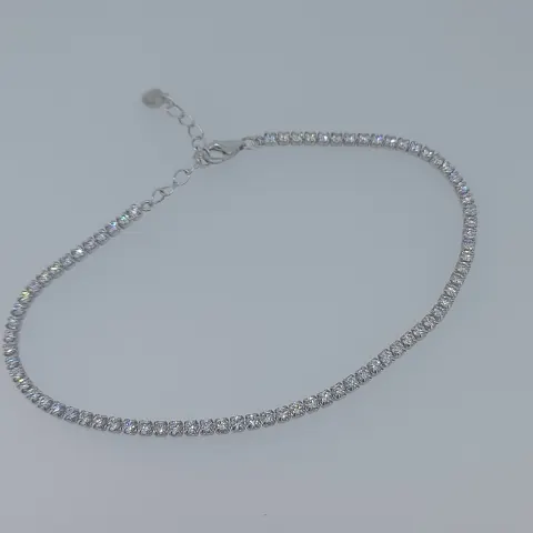 Silver 925 Delicate Tennis Bracelet CZ Set