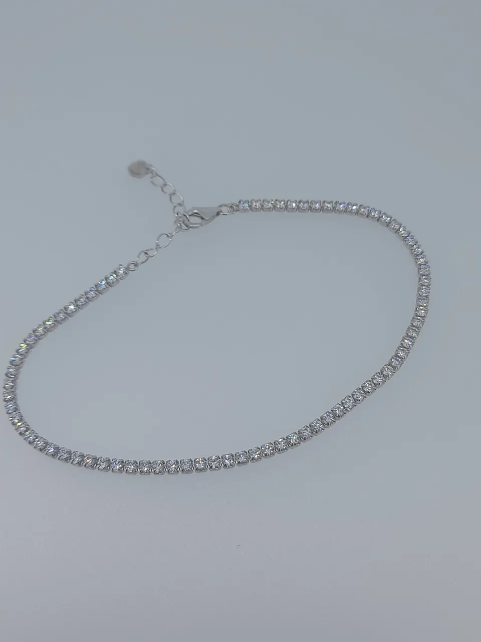 Silver 925 Delicate Tennis Bracelet CZ Set