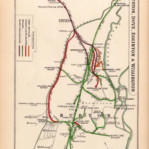 Burton, Dove, Eggington, Willington Antique Railway Junctions Diagram-22.