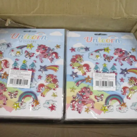 100 Pcs Unicorn 3D Sticker Set - Brand New Sealed Assorted Designs