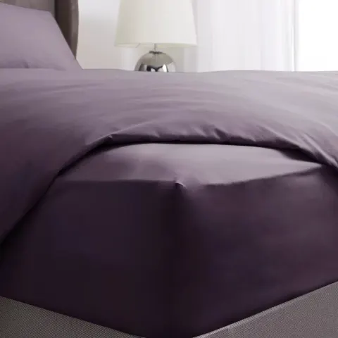 200TC PDYE Deep Fit Fitted Sheet Blackcurrant Single