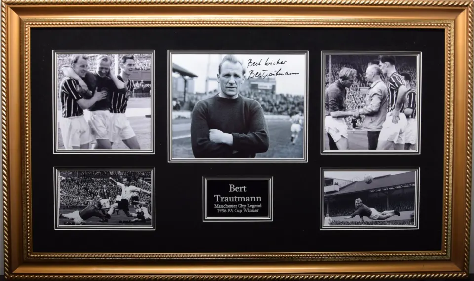 BERT TRAUTMANN original signature presentation.