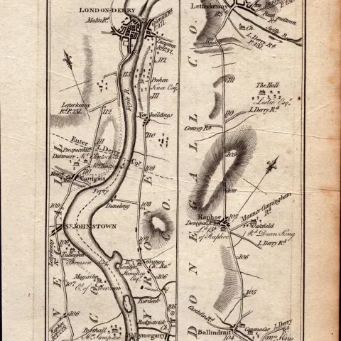Ireland Rare Antique 1777 Map Monaghan Londonderry Letterkenny.